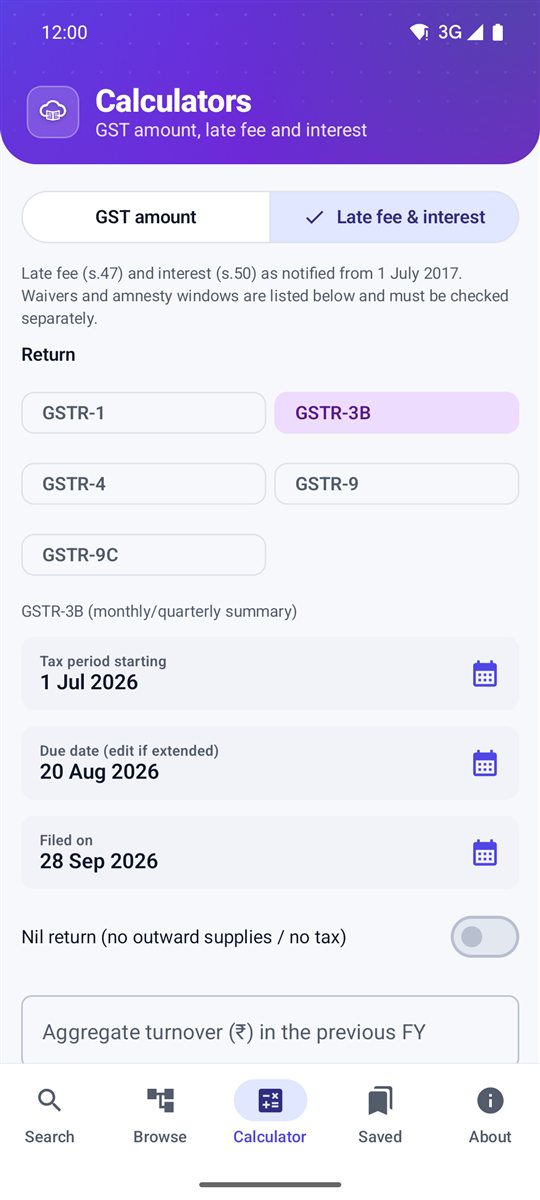 Late fee and interest calculator